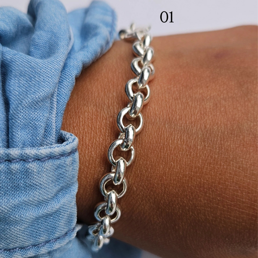 Sterling Silver Round Belcher Bracelet 01