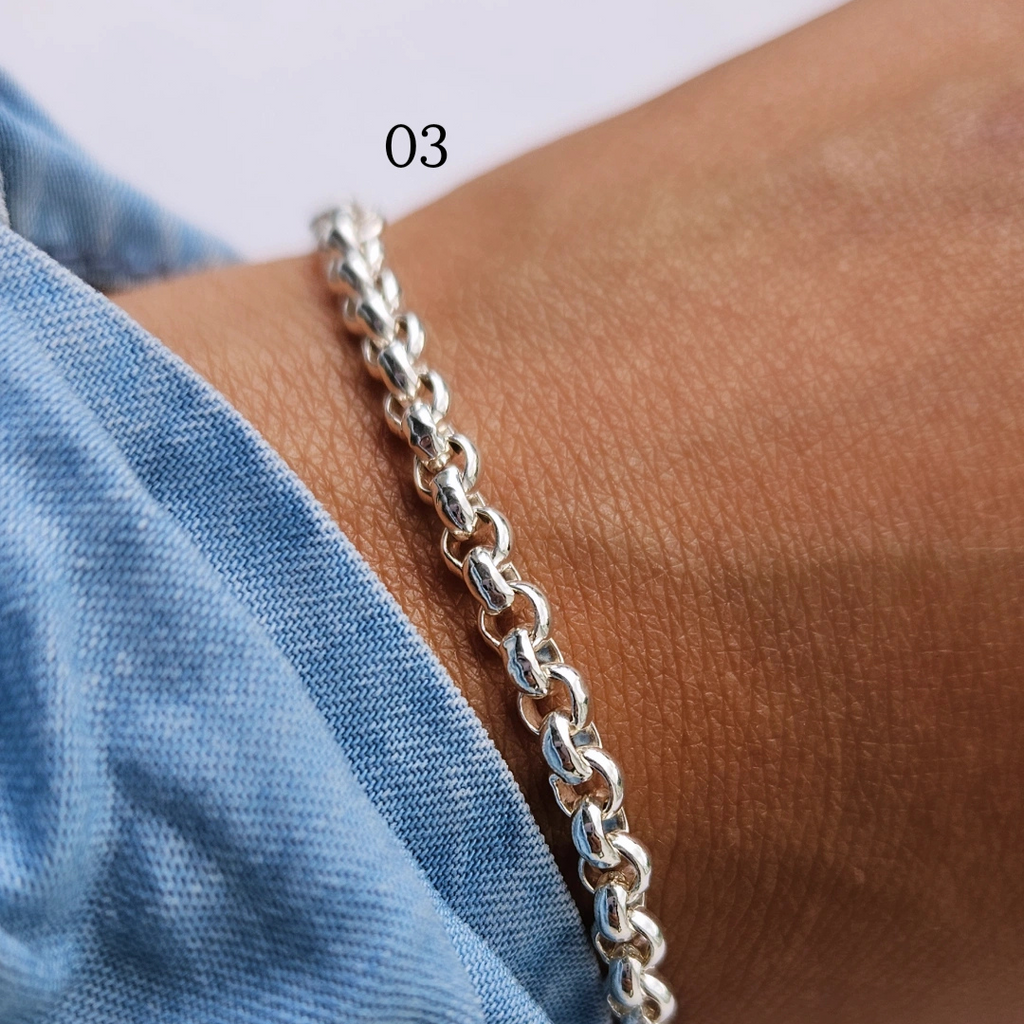Sterling Silver Round Belcher Bracelet 03