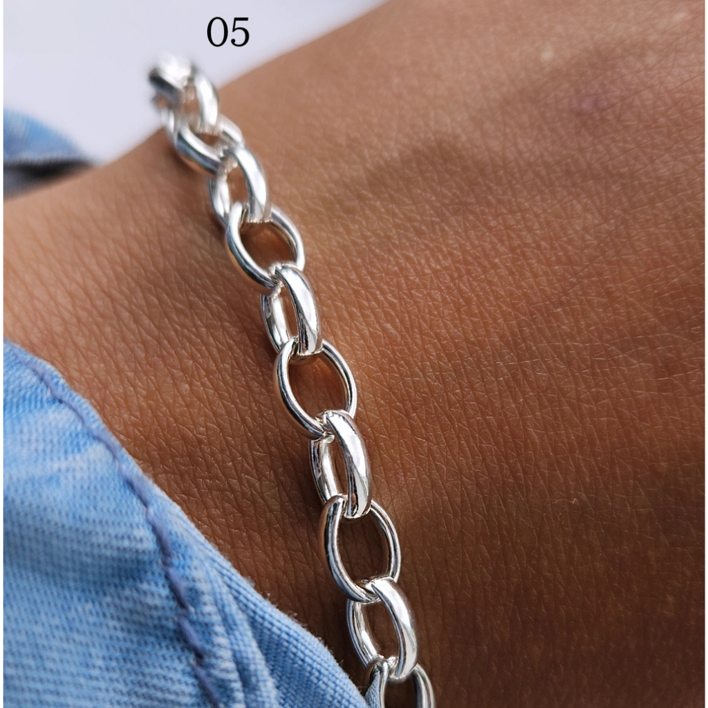 Sterling Silver Round Belcher Bracelet 05