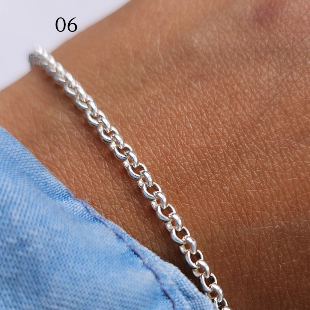 Sterling Silver Round Belcher Bracelet 06