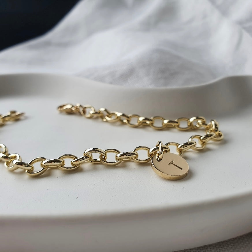 Gold Charm Bracelet With Sun Charm