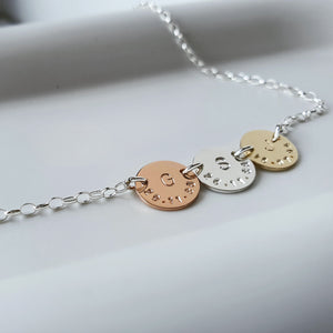 Mixed Metal Sirius Necklace (Small) - Three Discs