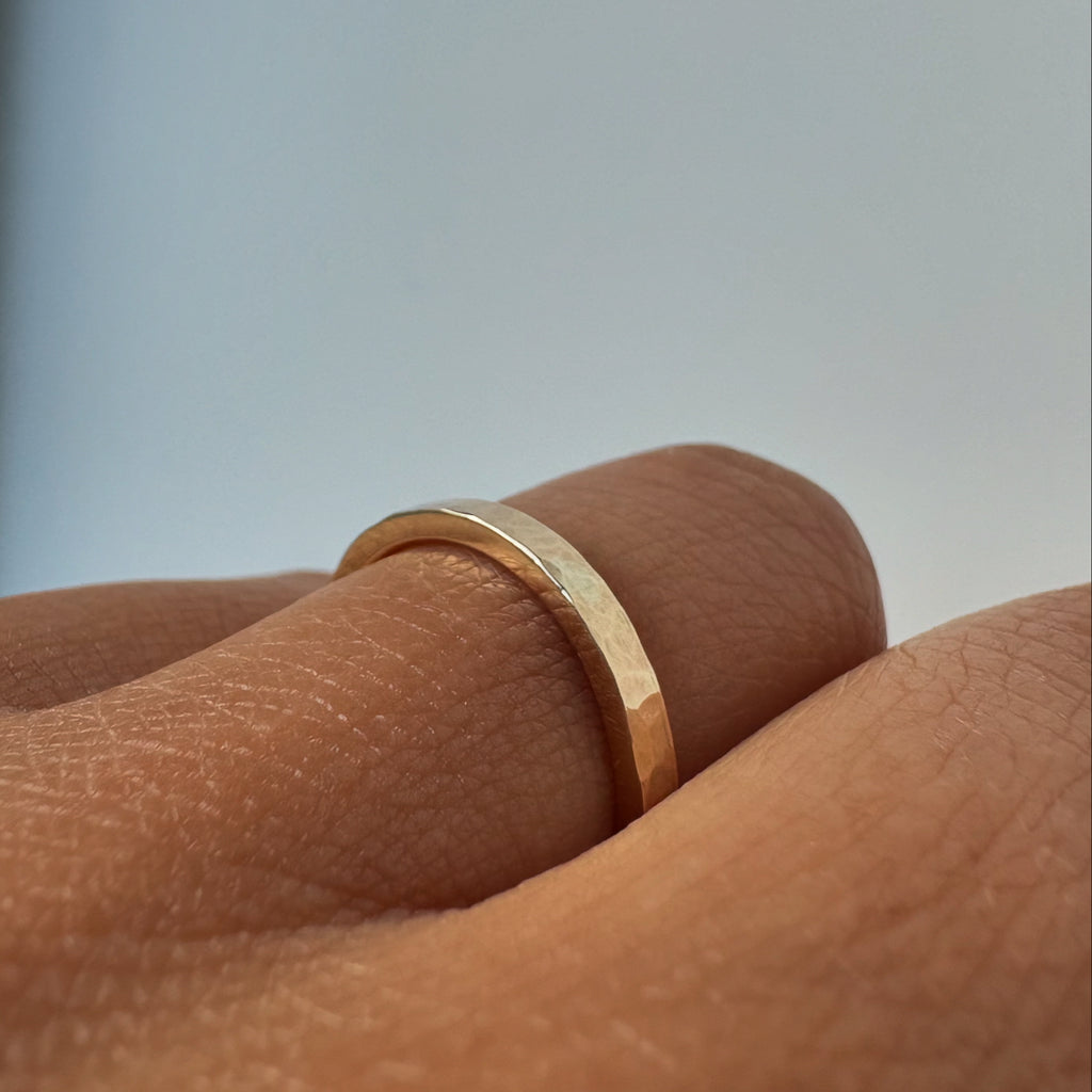 Gold Textured Lyra Ring