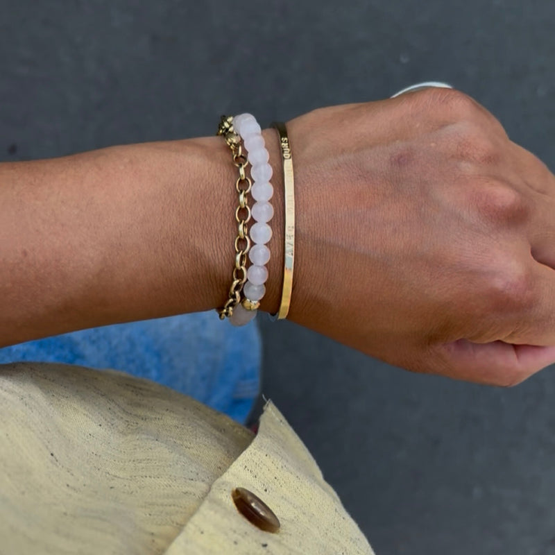 Solid Gold & Semi- Precious Gemstone Wellness Bracelet