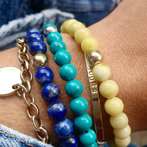 Solid Gold & Semi- Precious Gemstone Wellness Bracelet
