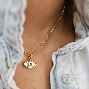 Gold Evil Eye Pendant Necklace