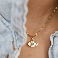 Gold Evil Eye Pendant Necklace