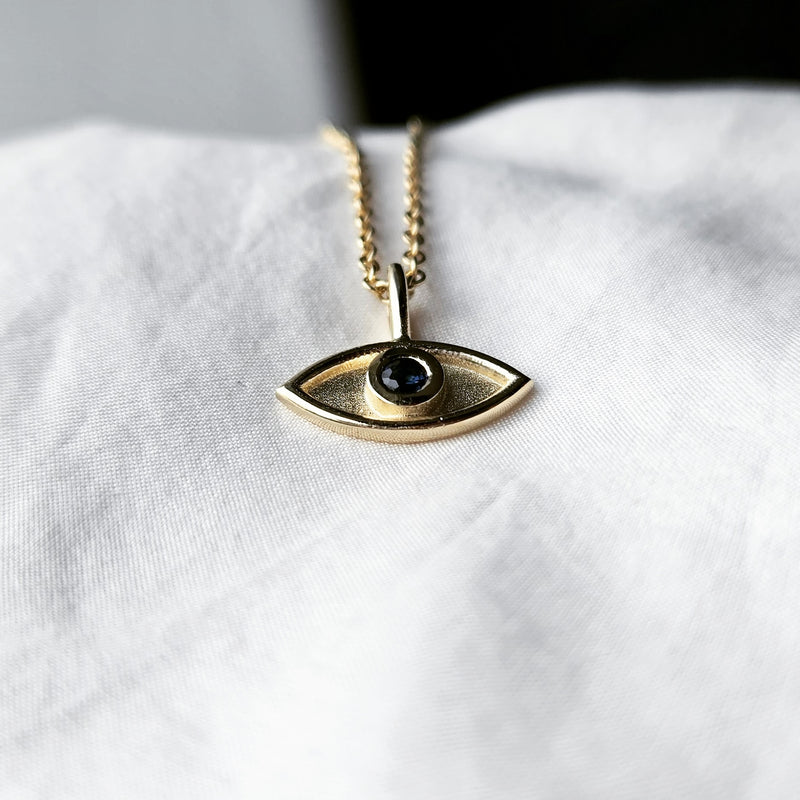 Gold Evil Eye Pendant Necklace