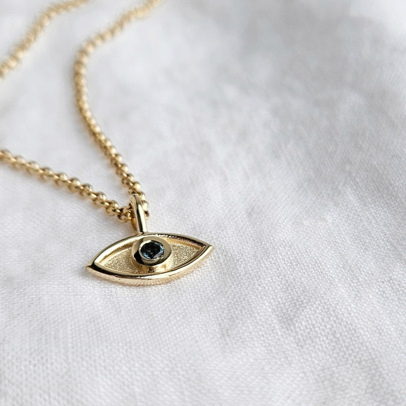 Gold Evil Eye Pendant Necklace