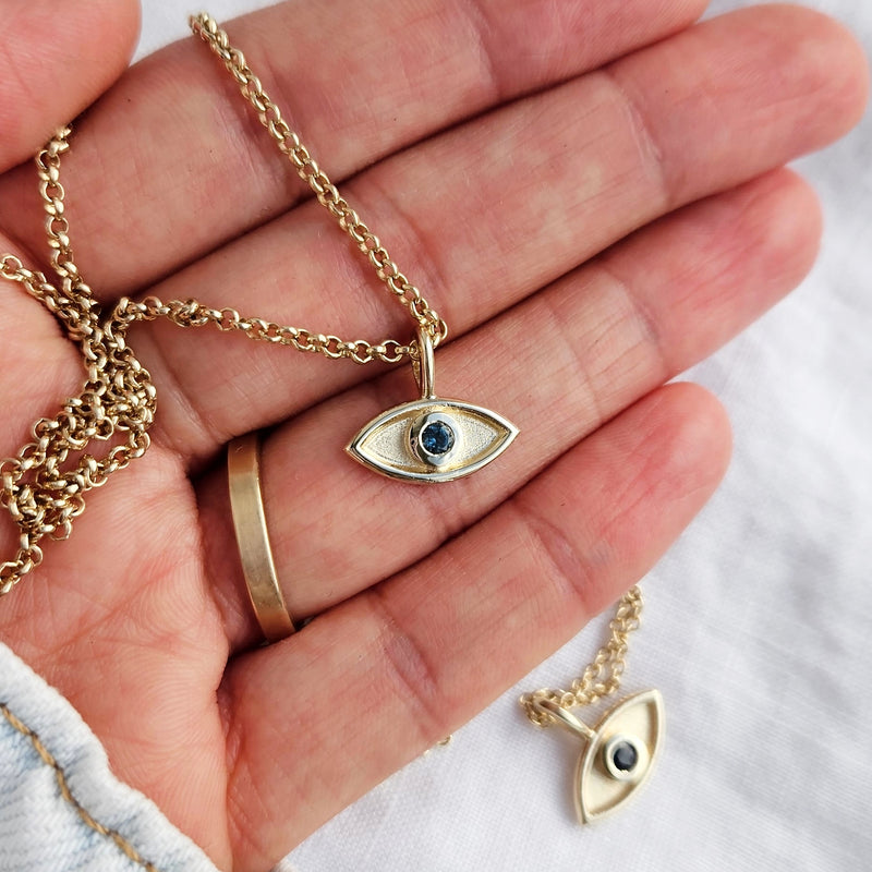 Gold Evil Eye Pendant Necklace