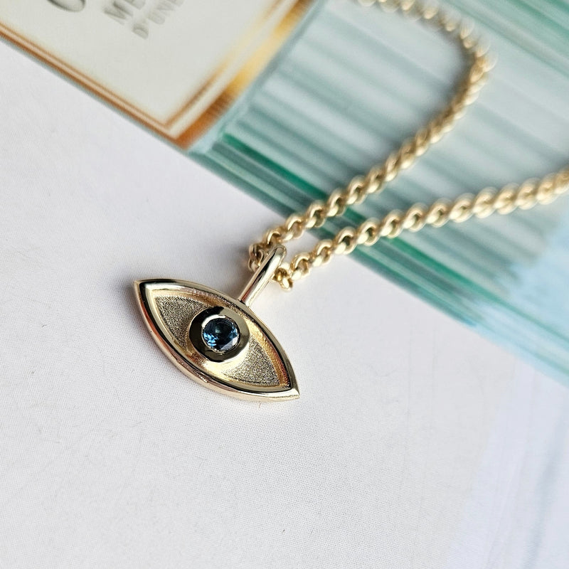 Gold Evil Eye Pendant Necklace