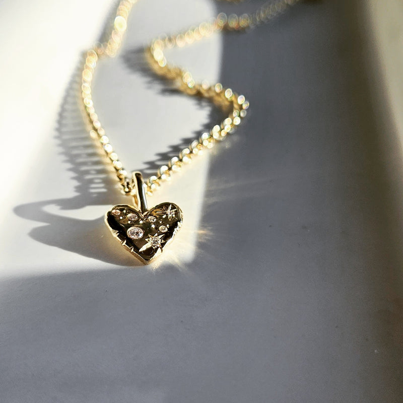 Starlights Perfectly Imperfect Heart Necklace- Gold