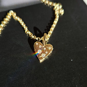 Starlight Perfectly Imperfect Heart Necklace- Gold