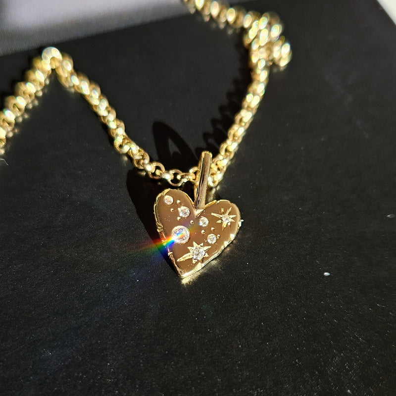 Starlights Perfectly Imperfect Heart Necklace- Gold