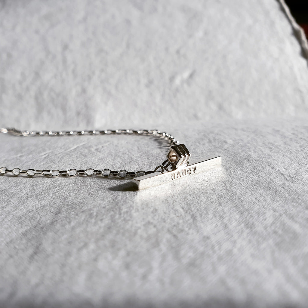 Sterling Silver T Bar Necklace