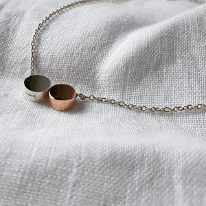 Vela Necklace- Mixed Metal Duo