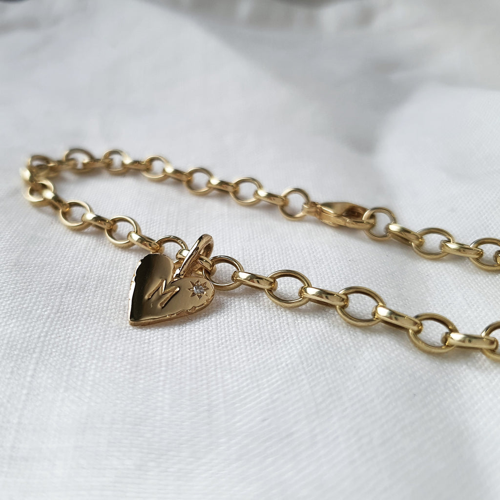 Gold Charm Bracelet with Perfectly Imperfect