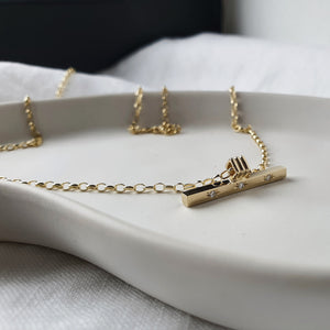 Gold Starlight T Bar Necklace