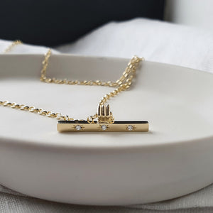 Gold Starlights T Bar Necklace