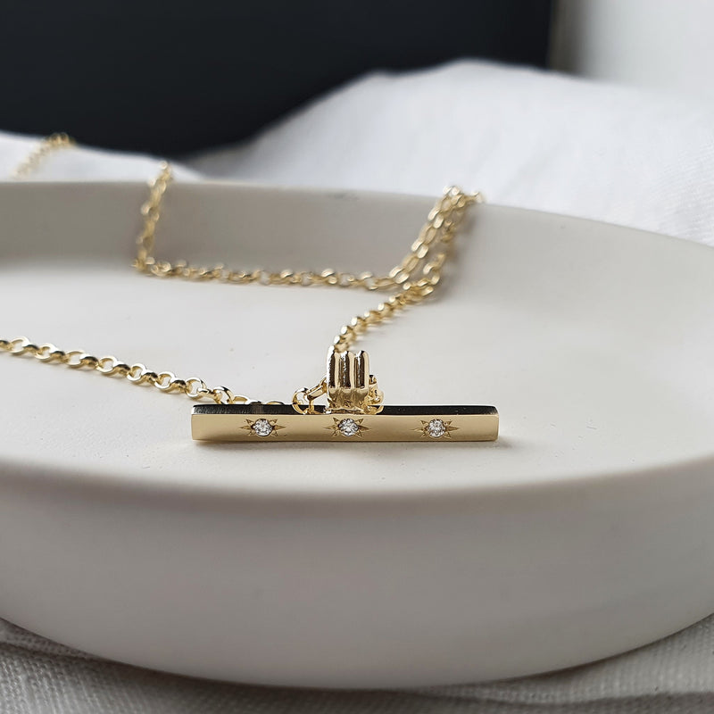 Gold Starlight T Bar Necklace