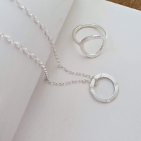 Sterling Silver Sarin Open Circle Necklace
