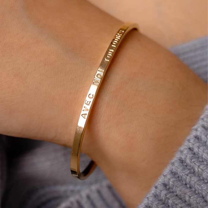 Gold Slim Cuff Bangle