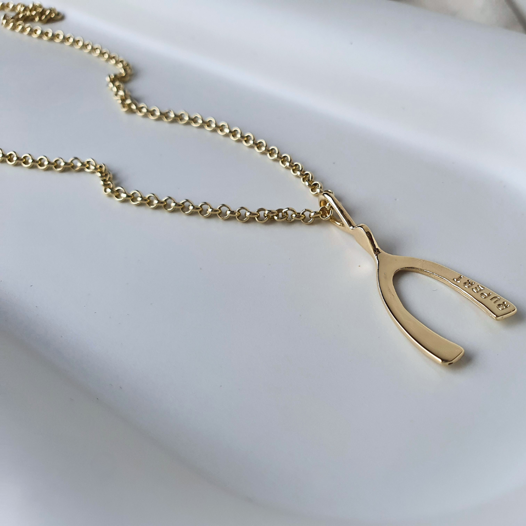 Gold Wishbone Necklace