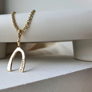 Gold Wishbone Necklace