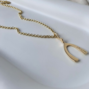 Gold Wishbone Necklace