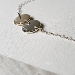 Mixed Metal Sirius Necklace - (Small) Two Discs