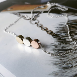 Vela Necklace- Mixed Metal Trio