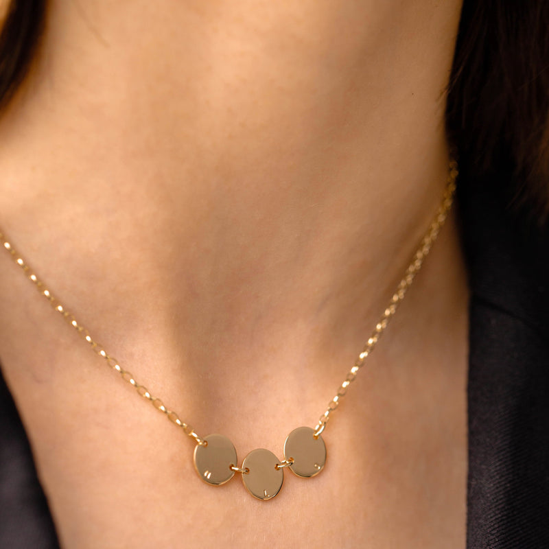 Sirius Necklace (Small)- Solid Gold 3 discs