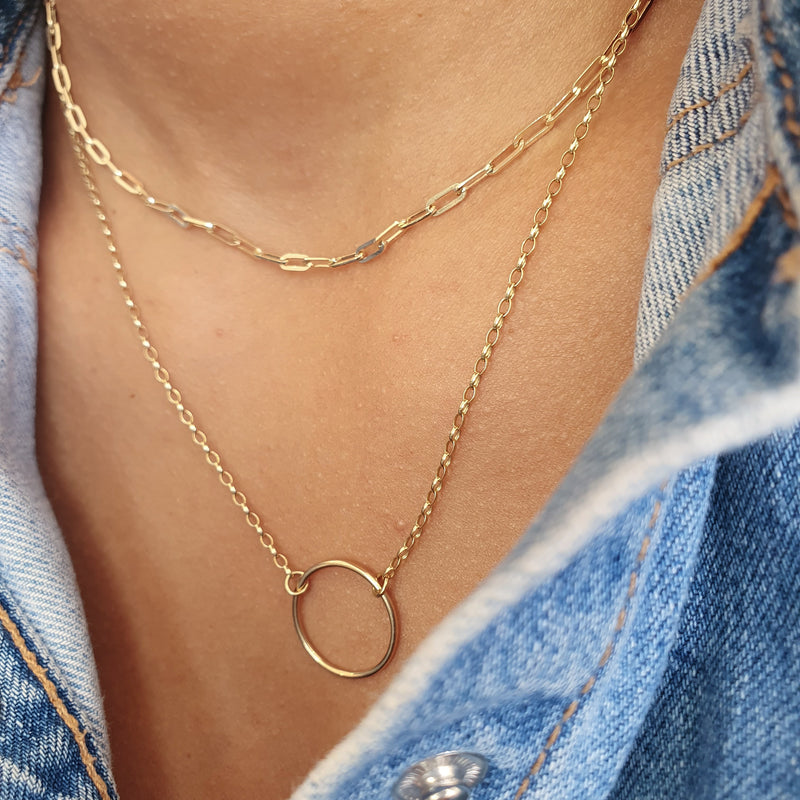 Gold Mini Paperclip Chain