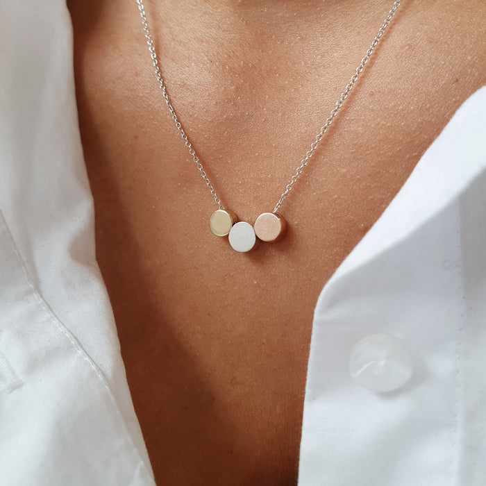 Vela Necklace- Mixed Metal Trio