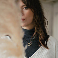 Gold Sarin Open Circle Necklace