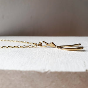 Gold Wishbone Necklace