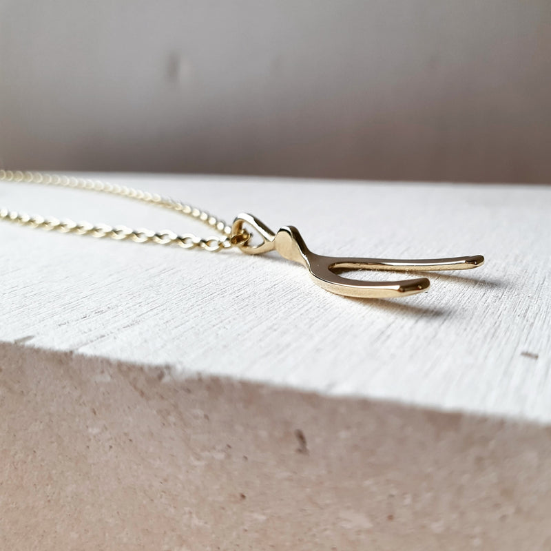 Gold Wishbone Necklace