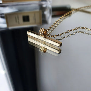 Gold T Bar Necklace