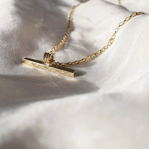 Gold Starlight T Bar Necklace