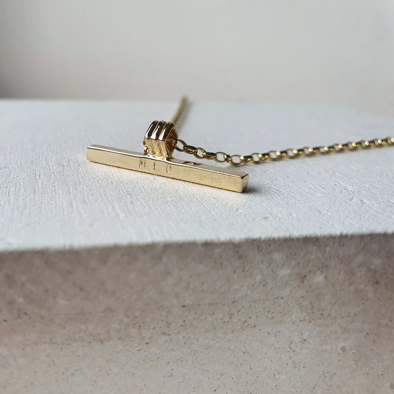 Gold T Bar Necklace