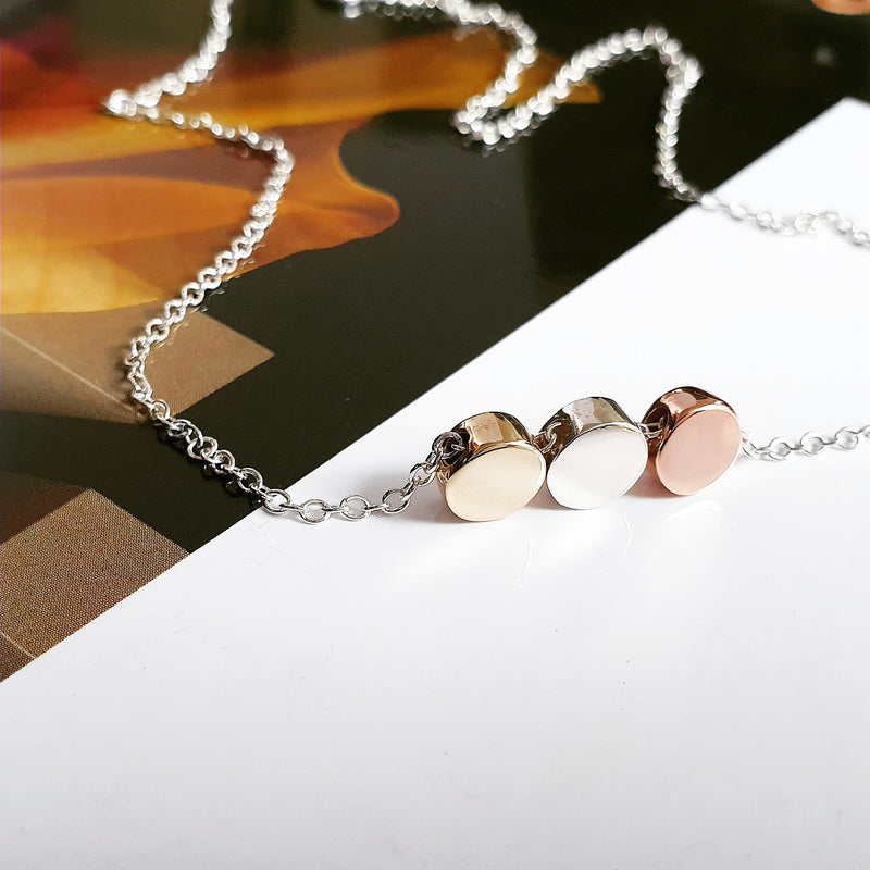 Vela Necklace- Mixed Metal Trio